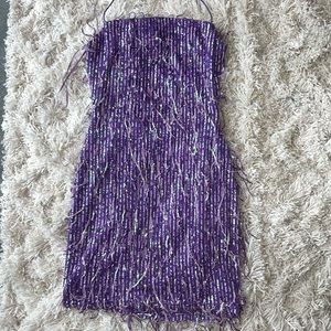 Women’s Sequined Fringe Minidress
